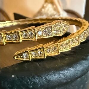 Serephines Gold over sterling Serpent Bangle Bracelet